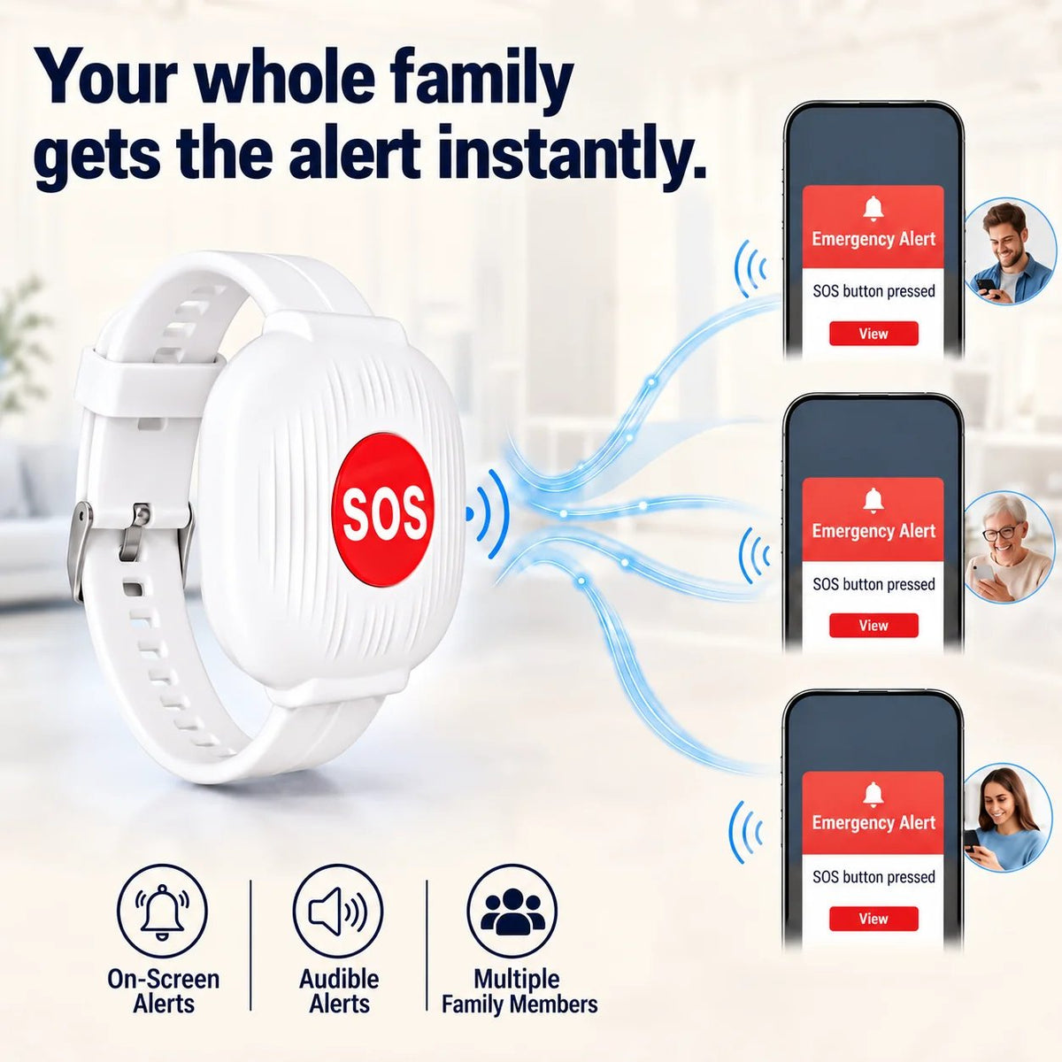 ⏰ LAST DAY 50% OFF-❤️ One-Touch SOS Bracelet for Seniors | Wi-Fi Family Alerts & No Monthly Fees