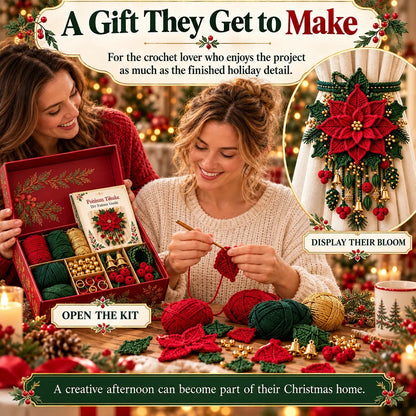 ⏳ Last Day 49% OFF – 🎄 Christmas Crochet Curtain Tieback DIY Kit | Beginner-Friendly Options, 8 Festive Designs 🧶