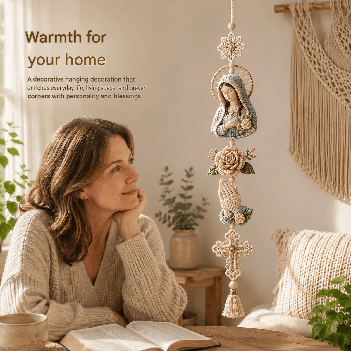 🎁Last Day 49% OFF - ✝️"Blessed Faith" DIY Crochet Kit – Hanging Decoration✨