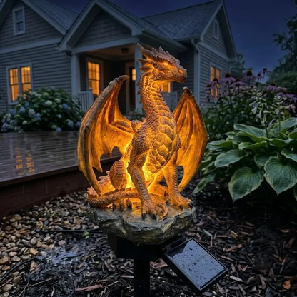 🎁Last Day 49% OFF - 🌅Solar Dragon Garden Statue Light – Golden Ember Fantasy Outdoor Decor🐉