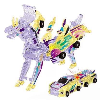 2-in-1 Magnetic Transforming Dragon Car Toy – Racing Car Set