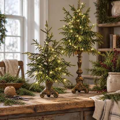 🎁Last Day 49% OFF - 🎄Vintage Lighted Norfolk Pine Trees✨