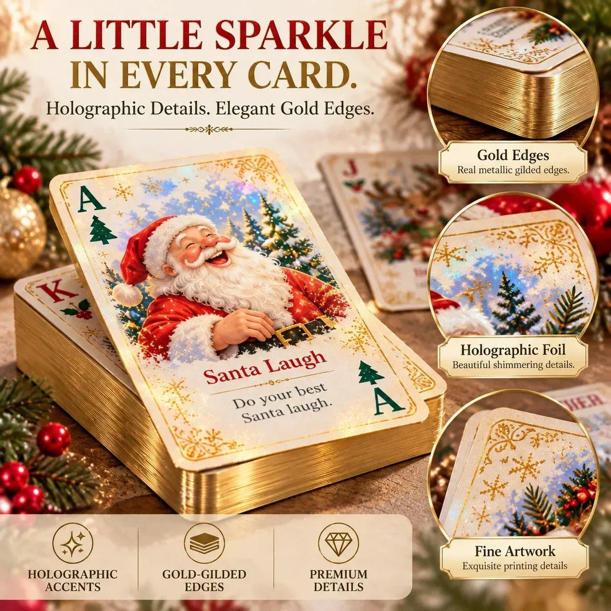 🎁Last Day 49% OFF - 🃏🎅 Christmas Holiday Cheer Playing Cards - Make Your Christmas Game Night More Fun!