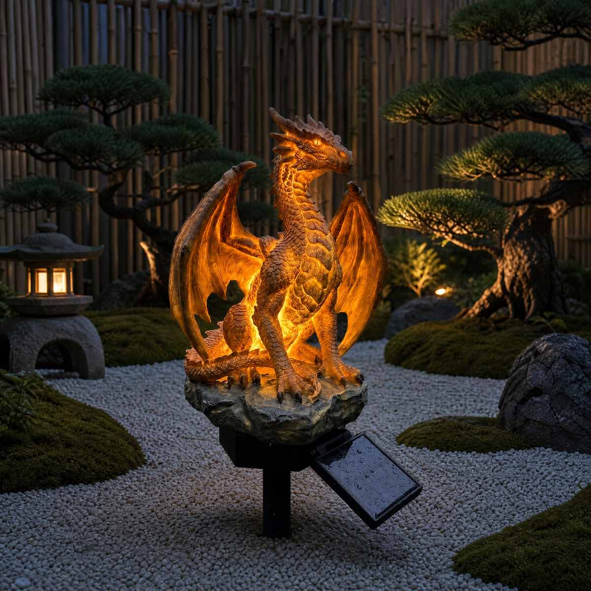 🎁Last Day 49% OFF - 🌅Solar Dragon Garden Statue Light – Golden Ember Fantasy Outdoor Decor🐉
