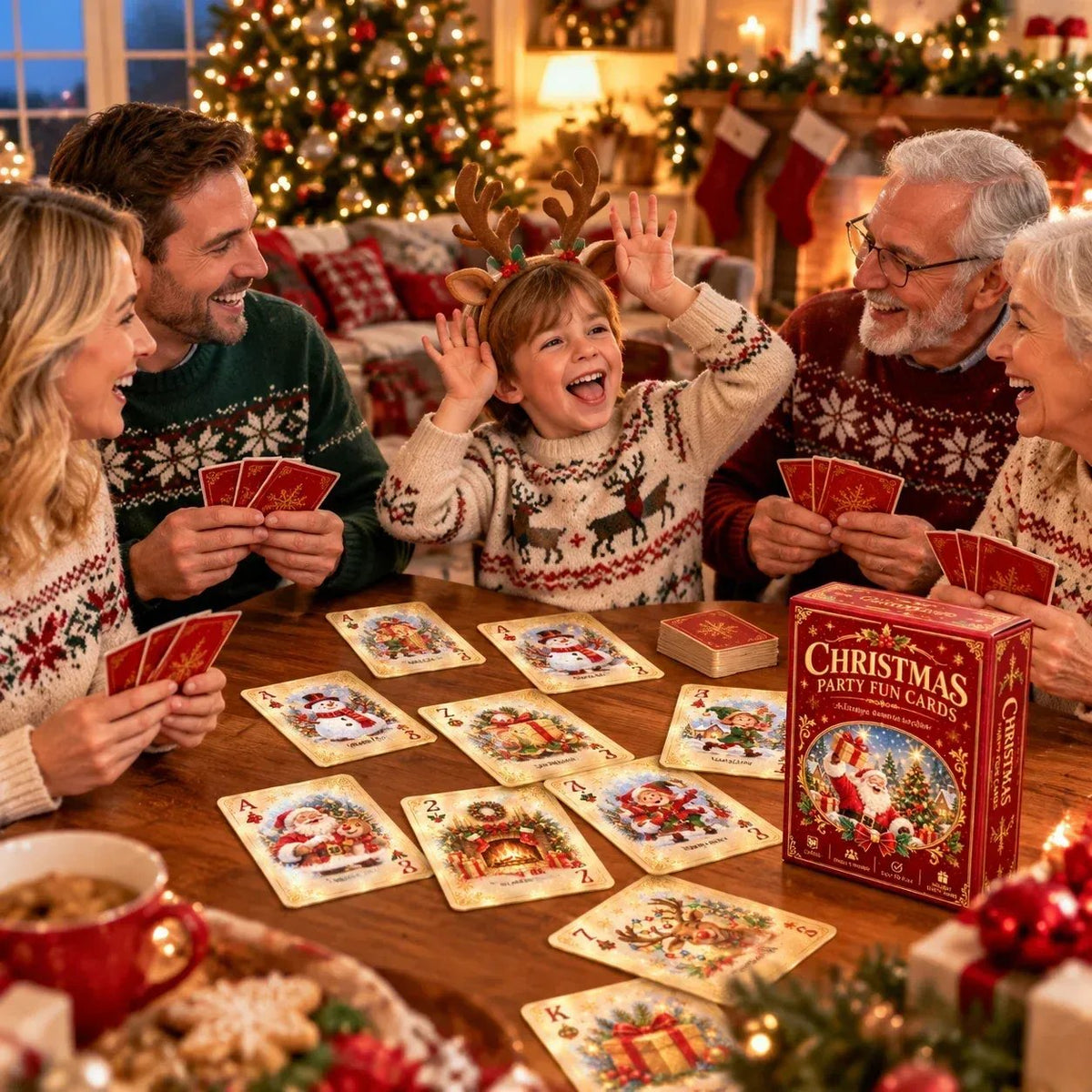 🎁Last Day 49% OFF - 🃏🎅 Christmas Holiday Cheer Playing Cards - Make Your Christmas Game Night More Fun!
