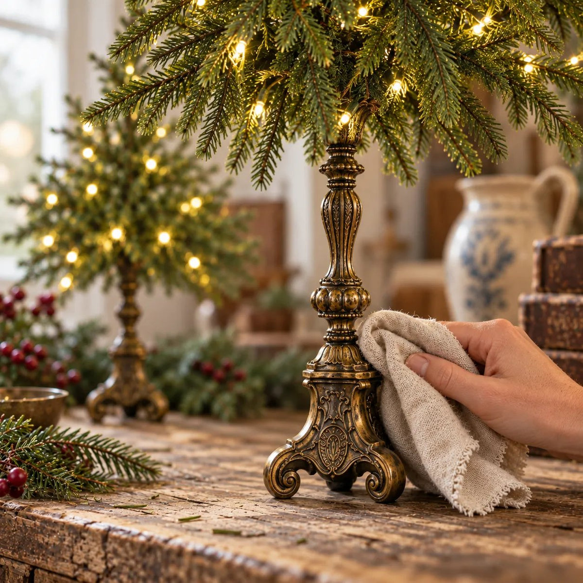 🎁Last Day 49% OFF - 🎄Vintage Lighted Norfolk Pine Trees✨