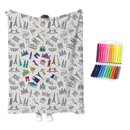 🎁Last Day 49% OFF - 🎨✨Creative Cozy Coloring Blanket Kit – DIY Art & Relaxation Activity