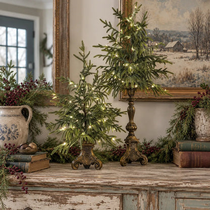 🎁Last Day 49% OFF - 🎄Vintage Lighted Norfolk Pine Trees✨