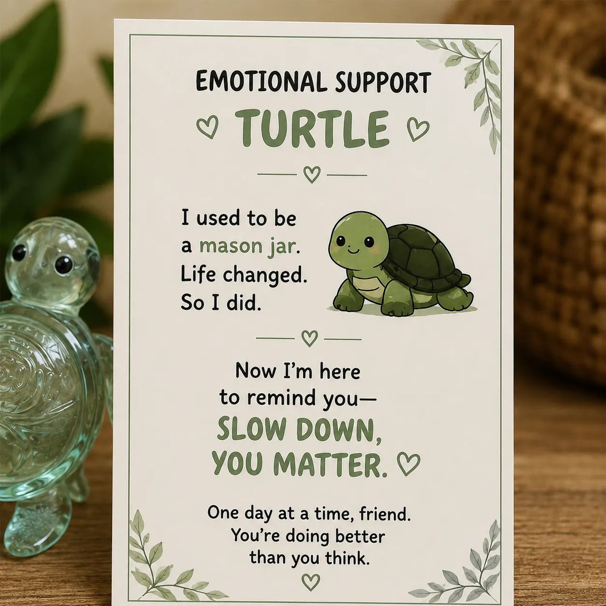 🌸🐝🦛 Emotional Support Glass Animal Gift Set – A Meaningful Little Reminder That You Matter 💕