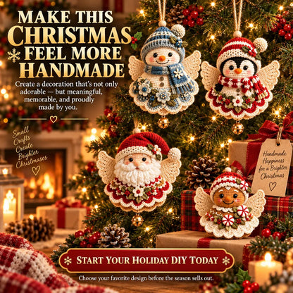 🎁Last Day 49% OFF - 🎄 DIY Crochet Christmas Angel Ornament Kit – Make, Hang & Treasure✨