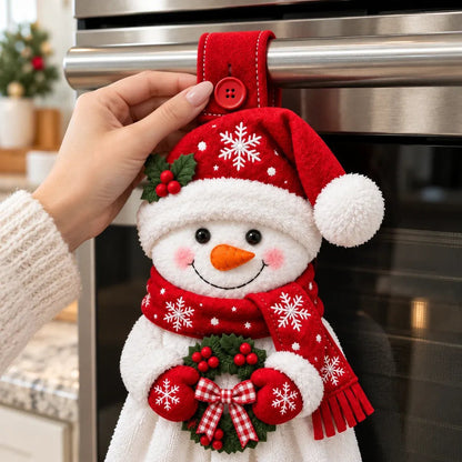 🔥 Last Day 49% OFF - 🎄Christmas Hanging Hand Towel | Button-On Loop Keeps It Within Reach⛄️
