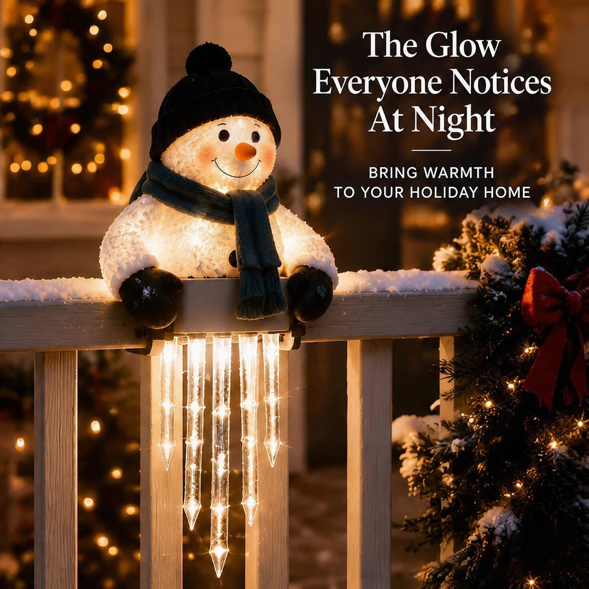 🎁Last Day 49% OFF - ☃️ WinterGlow Snowman Icicle Lights – Magical Christmas Hanging Decor ✨