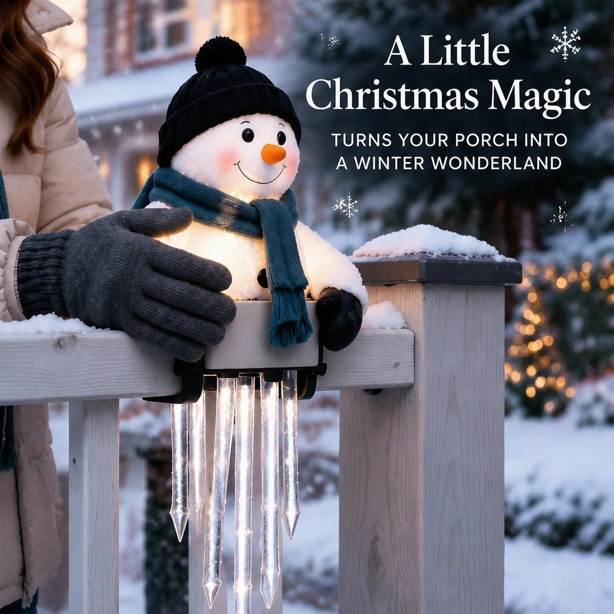 🎁Last Day 49% OFF - ☃️ WinterGlow Snowman Icicle Lights – Magical Christmas Hanging Decor ✨