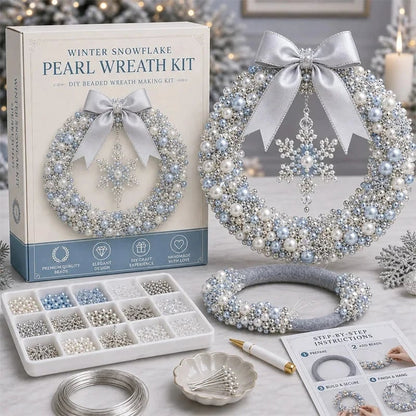 (🎁Last Day 49% OFF)🎄✨DIY Christmas Pearl Beaded Wreath Kit🌸