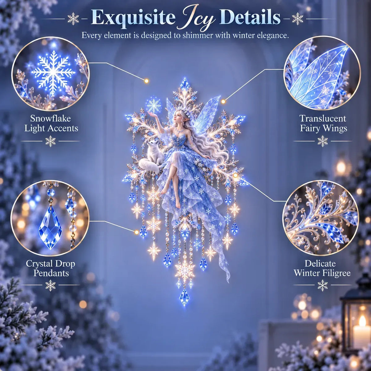 🎁Last Day 49% OFF - ✨❄️Ice Snow Elf Starfall Wall Light⛄️