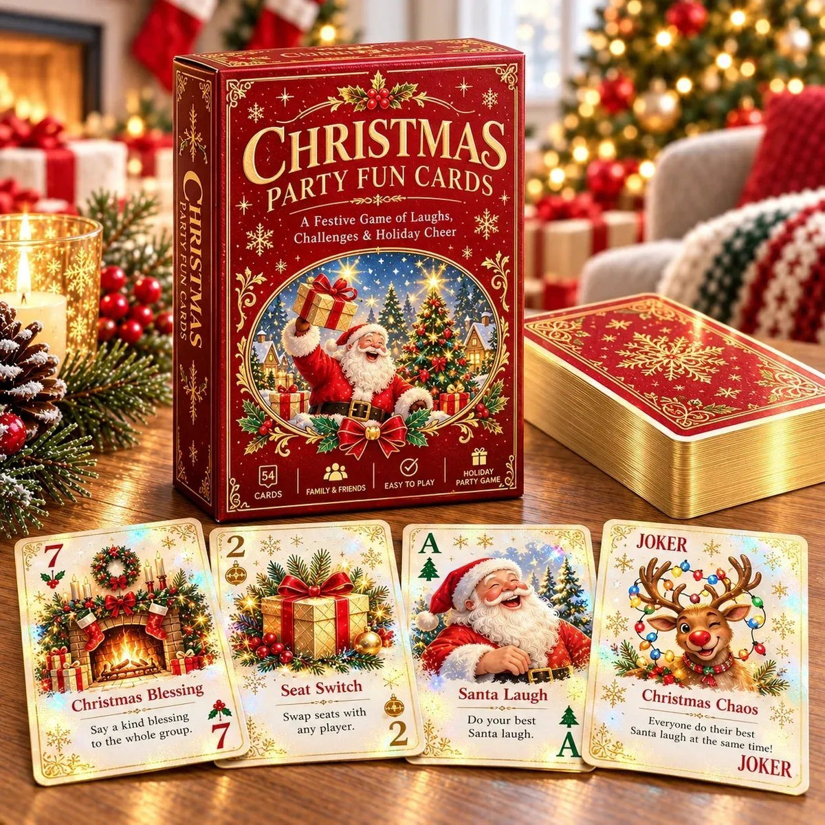 🎁Last Day 49% OFF - 🃏🎅 Christmas Holiday Cheer Playing Cards - Make Your Christmas Game Night More Fun!