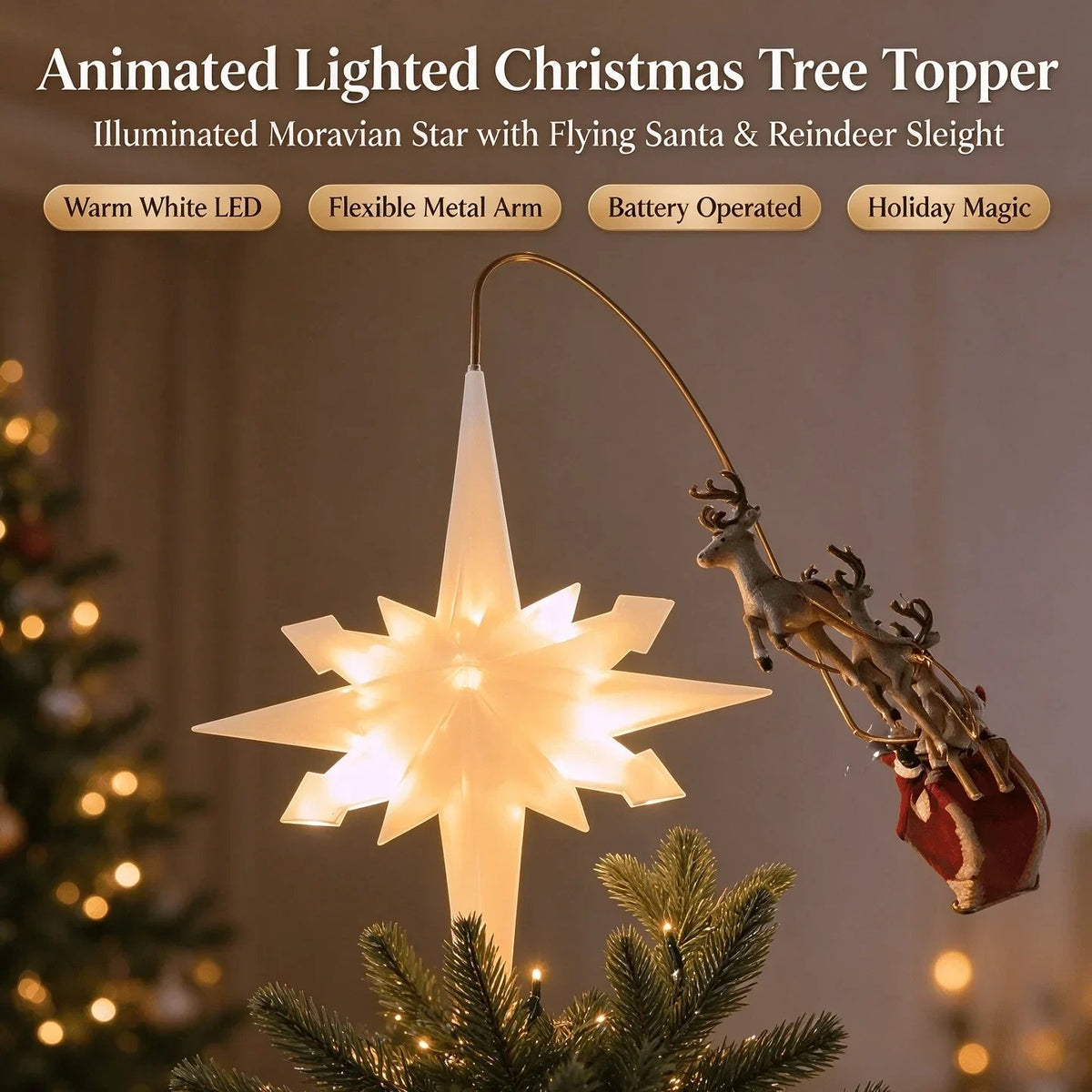 Flying Santa Christmas Tree Topper – A Little Christmas Magic Above Your Tree 🎅✨