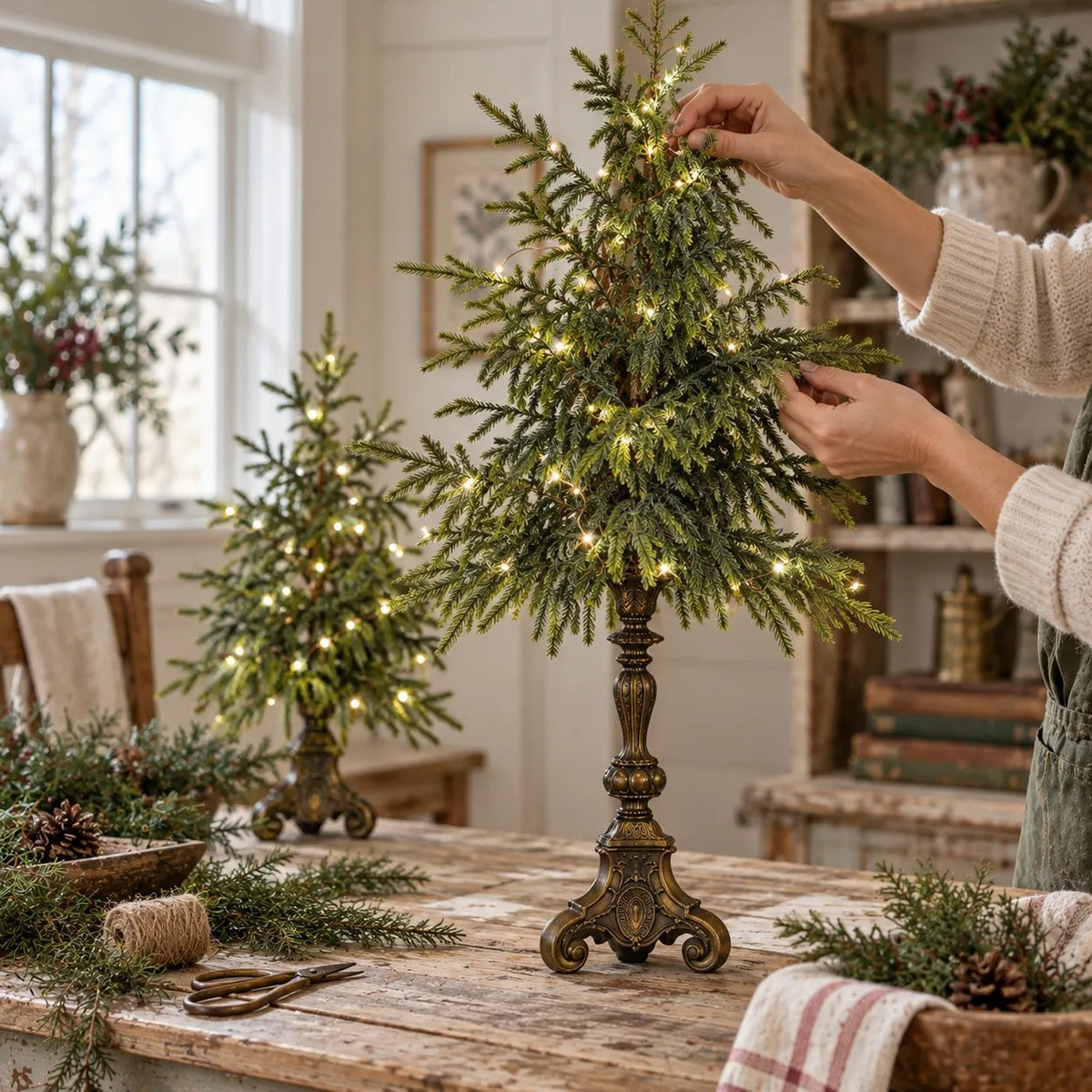 🎁Last Day 49% OFF - 🎄Vintage Lighted Norfolk Pine Trees✨