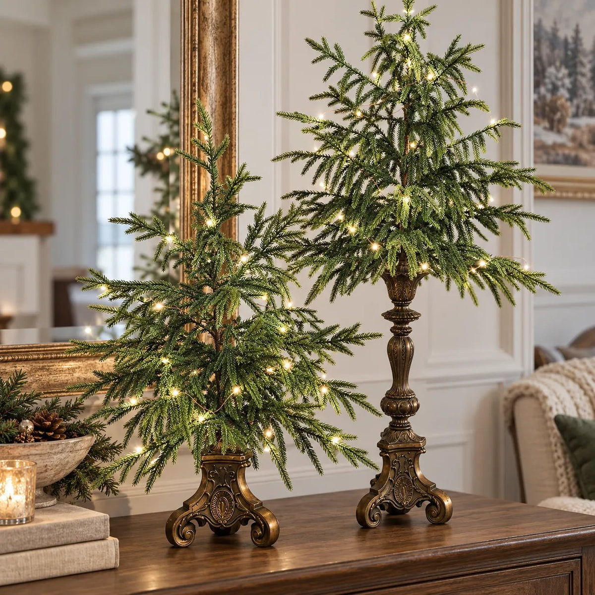 🎁Last Day 49% OFF - 🎄Vintage Lighted Norfolk Pine Trees✨