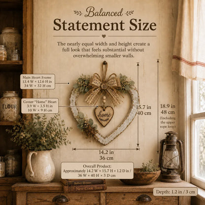 🎁Last Day 49% OFF - 🏡Rustic Farmhouse Heart Wall Decor with "Home" Sign🤎