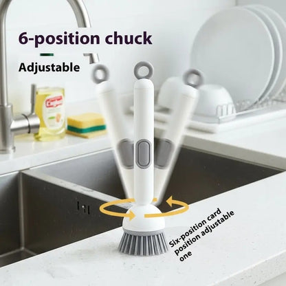 🔥6-in-1 Rotatable Dish Brush with Detergent Dispenser