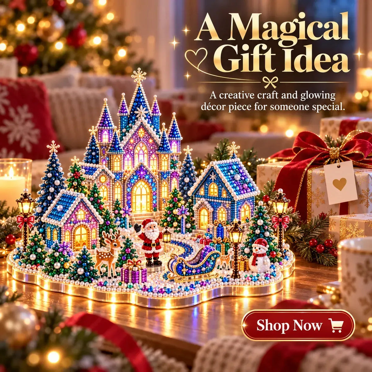 DIY Crystal Art Kit with LED Lighting – Sparkling Miniature Scenes to Create Yourself